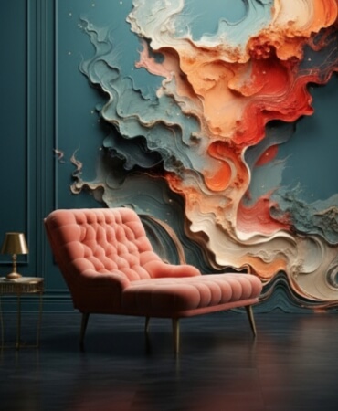 Coral Fluid Mural
