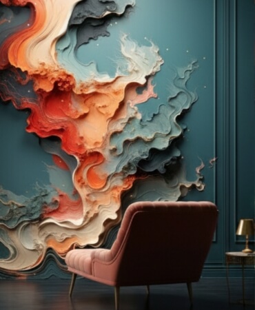 Coral Fluid Mural
